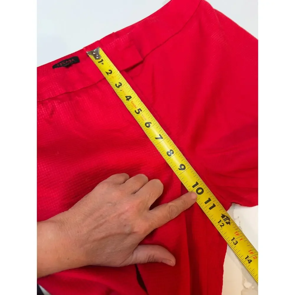 Escada stretch cotton straight leg pants Red Sz 40 US 10 old money designer